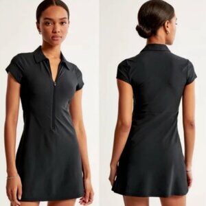 NWT A&F Traveler Zip Tennis Lined Mini Dress in Navy & White size small petite